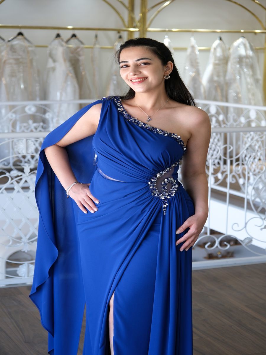 Pelerinli Abiye Elbise