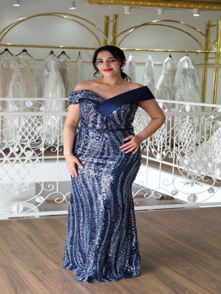 Payetli Abiye Elbise