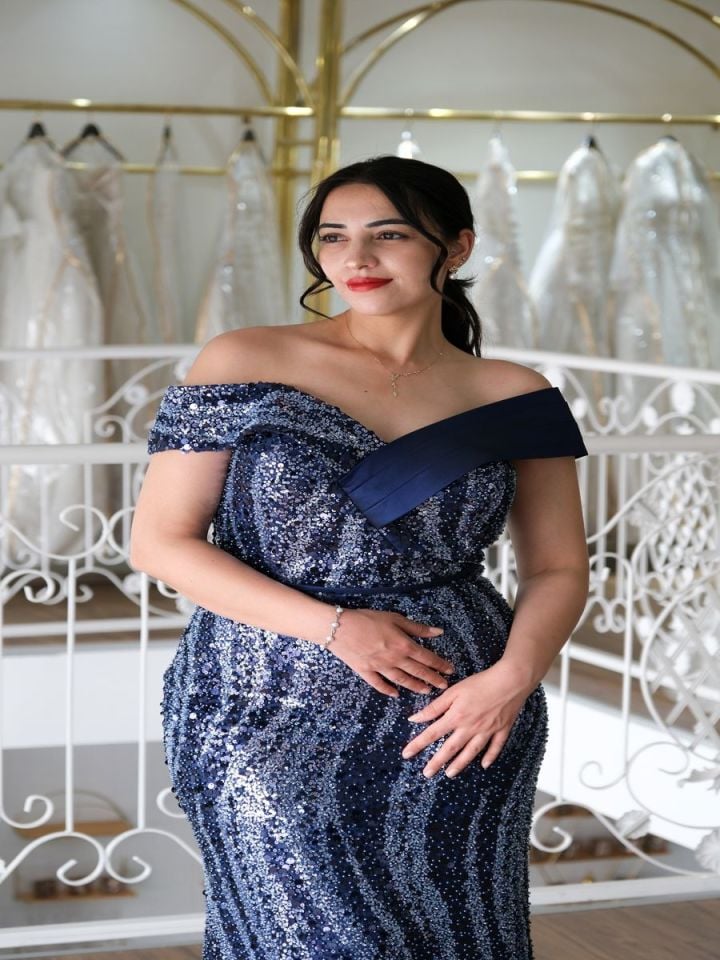 Payetli Abiye Elbise