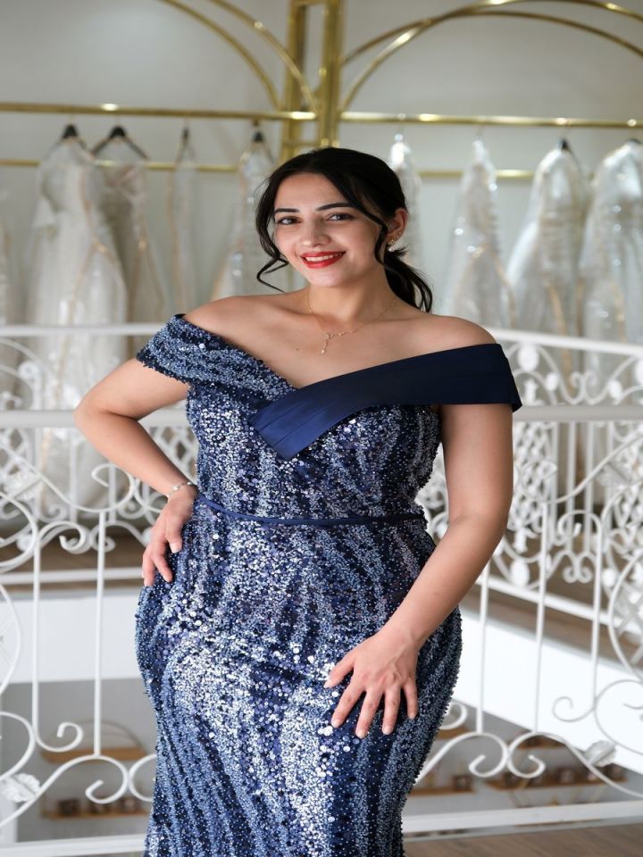 Payetli Abiye Elbise