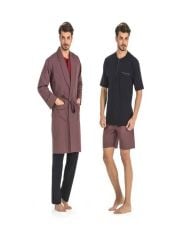 Pierre Cardin 5li Penye Robdöşambr Damatlık Pijama Set 5560
