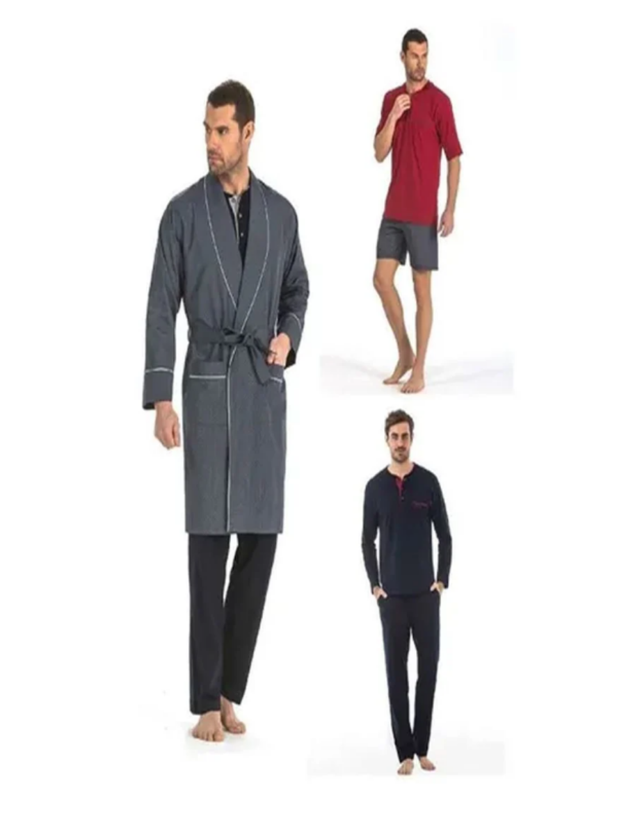 Pierre Cardin 5li Penye Robdöşambr Damatlık Pijama Set 5560