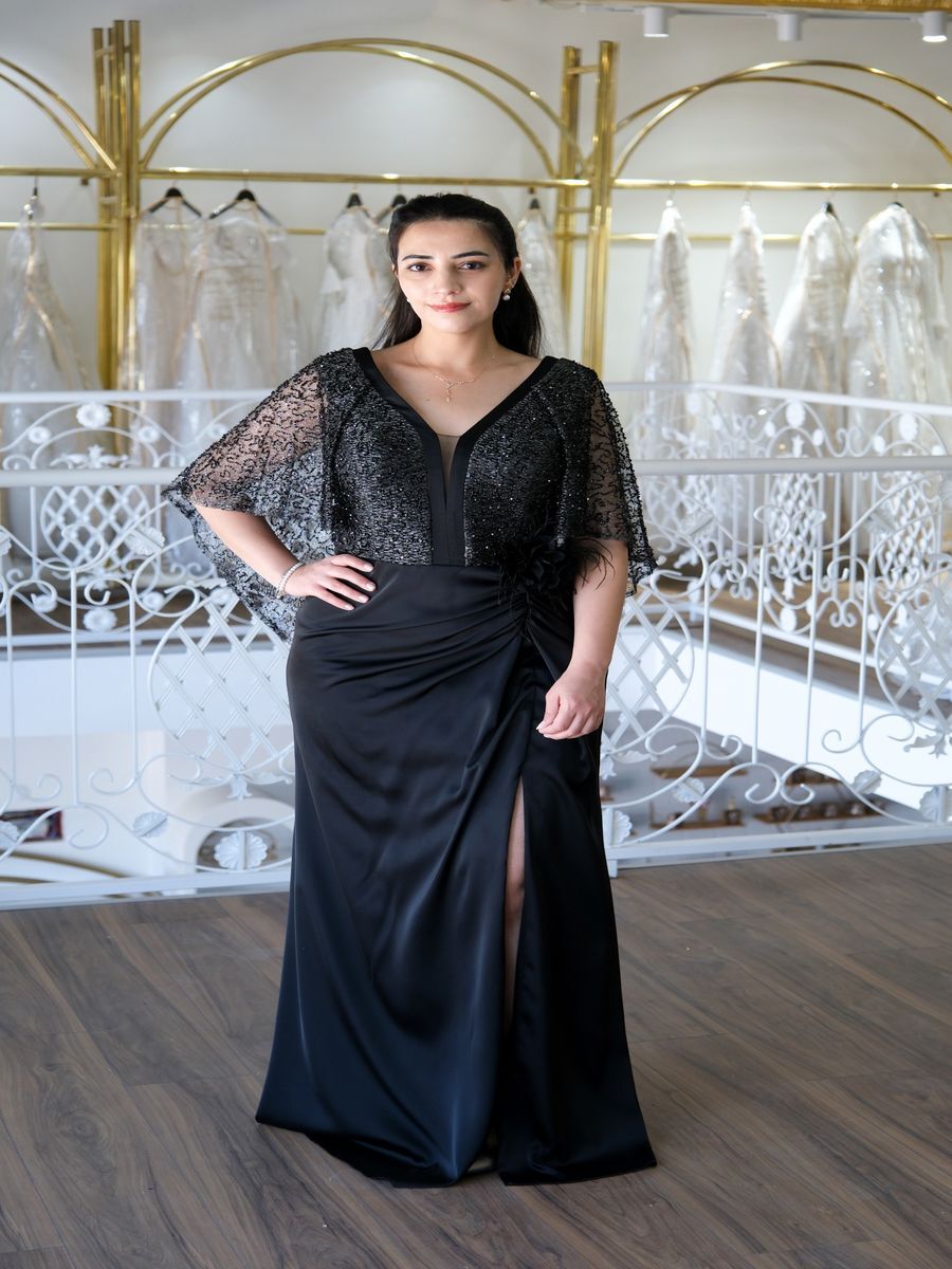 Pelerinli Abiye Elbise