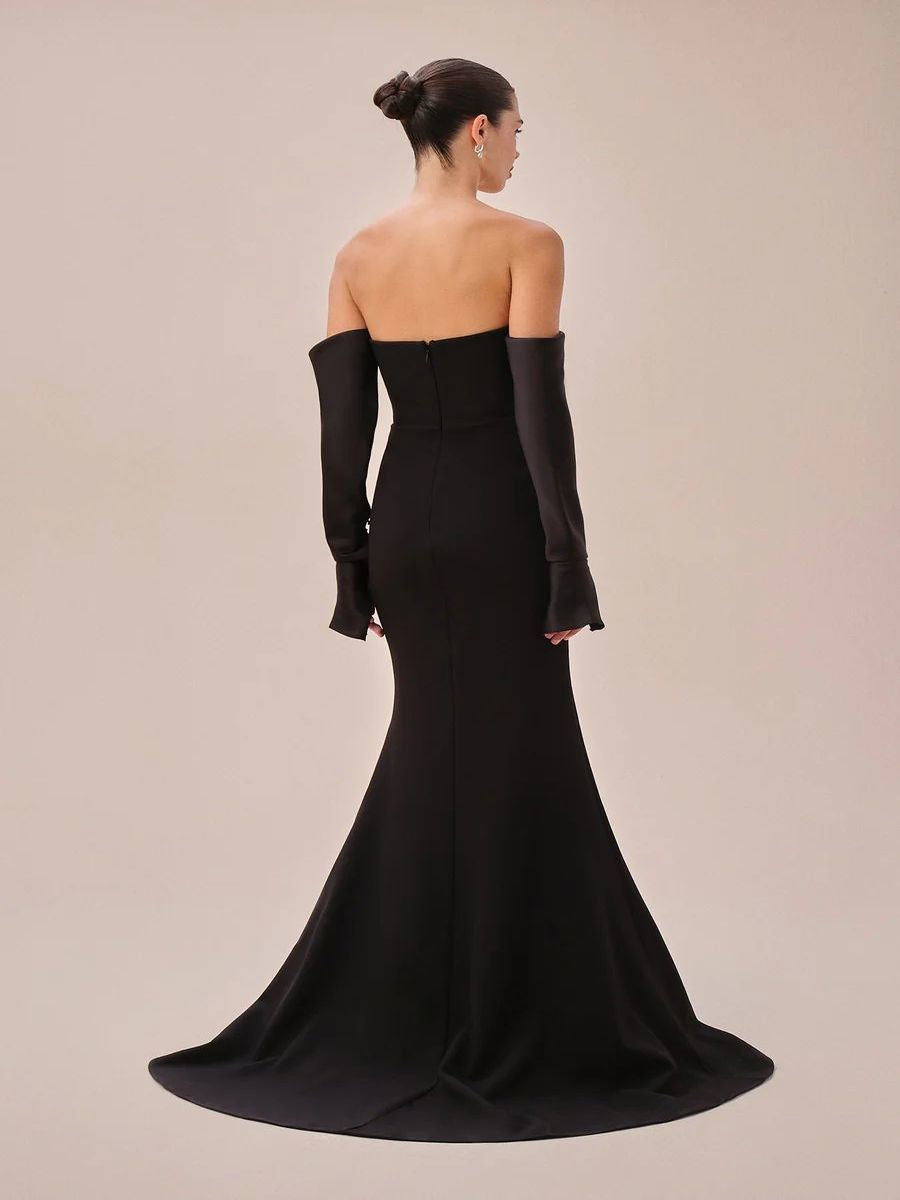 Alfabeta Straplez Kollu Balık Kesim Uzun Elbise MA-B6613-001