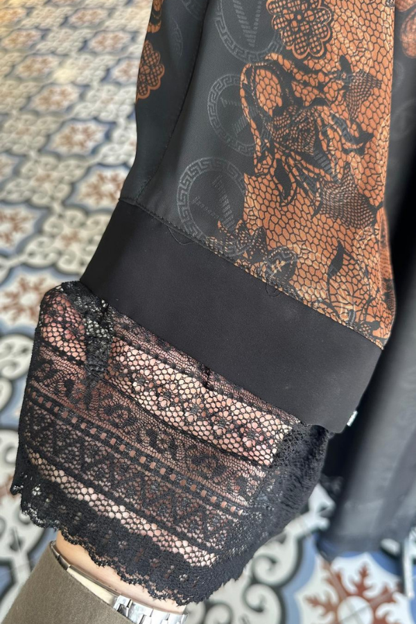 Desenli Güpür Detaylı Ferace