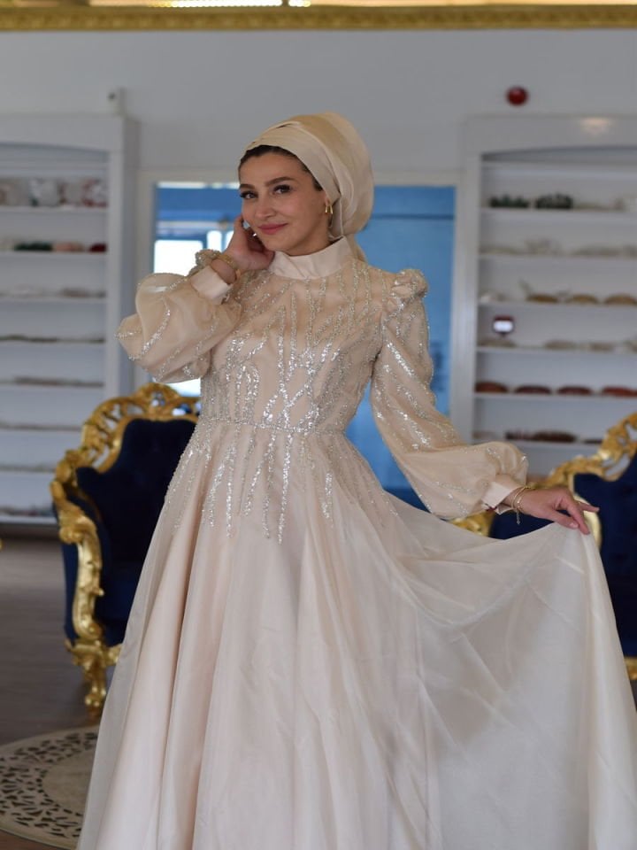Tesettür İşlemeli Abiye Elbise Adelina Model 22GABY.0095R003