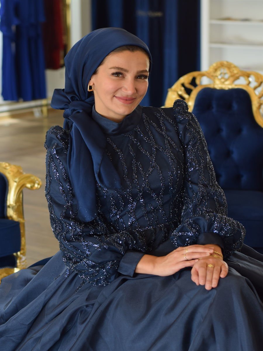 Tesettür İşlemeli Abiye Elbise Adelina Model 22GABY.0095R003