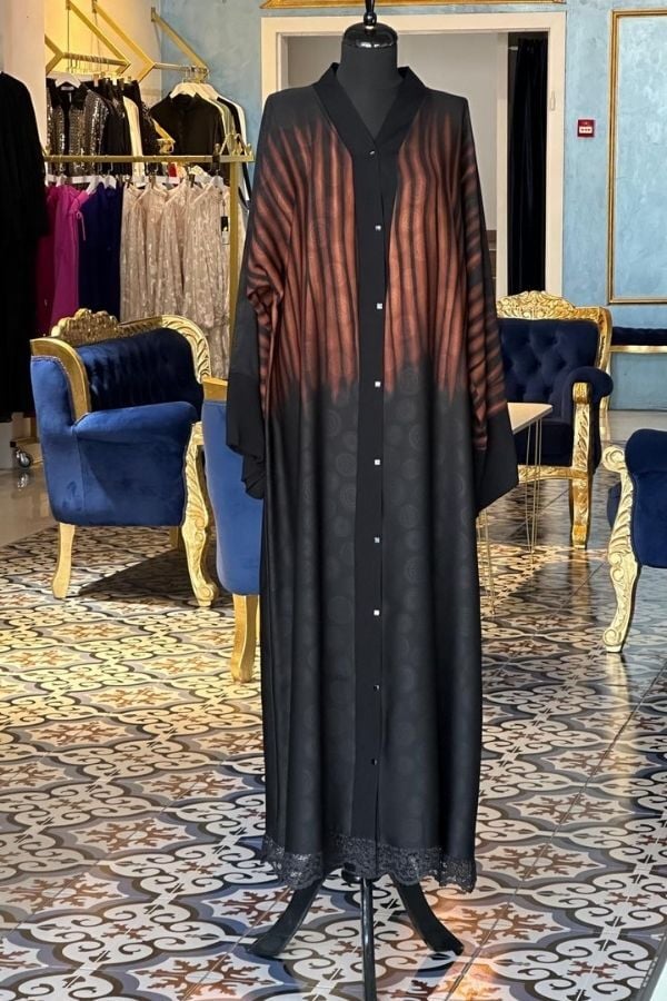 Çizgi Desenli Ferace